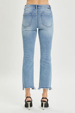 RISEN Full Size High Rise Distressed Cropped Straight Jeans - Luxe Shopping