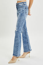 RISEN Full Size High Rise Distressed Flare Jeans - Luxe Shopping