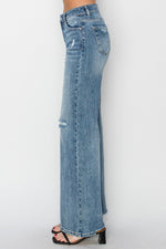 RISEN Full Size High Waist Distressed Wide Leg Jeans - Luxe Shopping