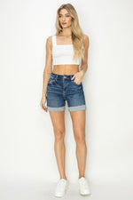 RISEN High Rise Cuffed Denim Shorts - Luxe Shopping