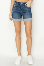 RISEN High Rise Cuffed Denim Shorts - Luxe Shopping