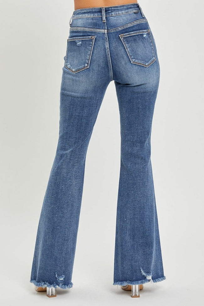 RISEN High Waist Distressed Fare Jeans - Luxe Shopping