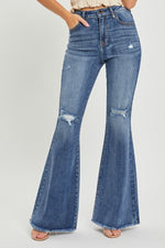 RISEN High Waist Distressed Fare Jeans - Luxe Shopping