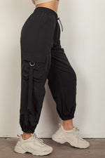 VERY J Elastic Waist Woven Cargo Pants - Luxe Shopping