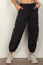 VERY J Elastic Waist Woven Cargo Pants - Luxe Shopping