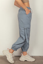 VERY J Elastic Waist Woven Cargo Pants - Luxe Shopping