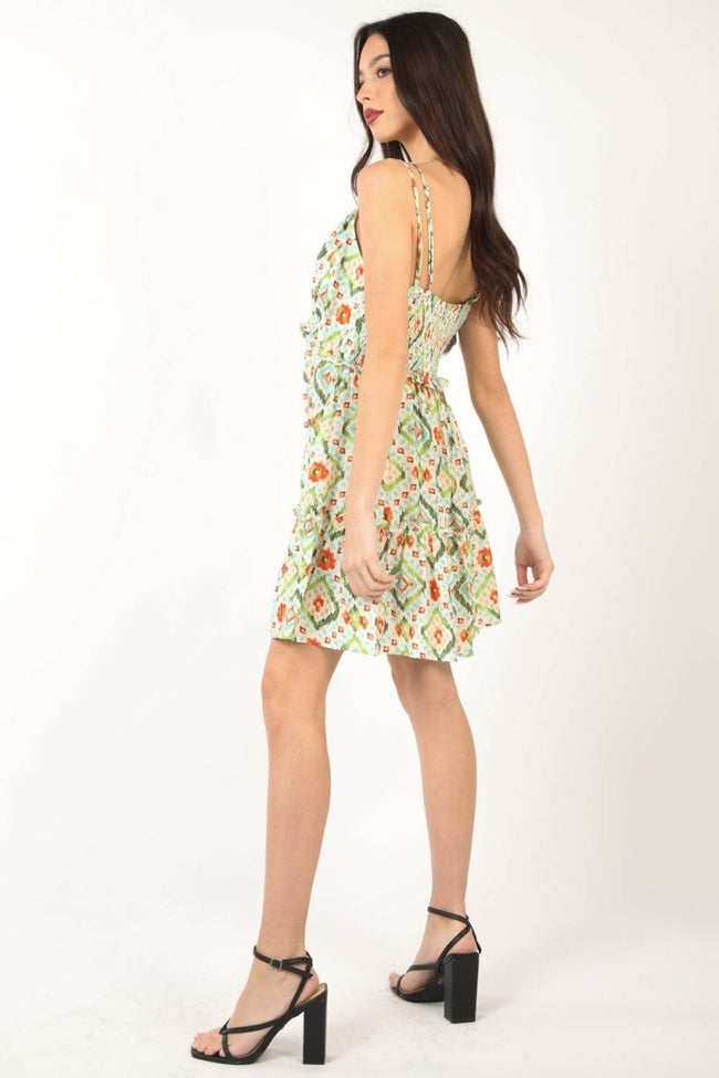 VERY J Floral Back Smocked Ruffled Mini Dress - Luxe Shopping