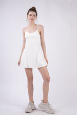 VERY J Mesh Detail Tennis Mini Active Dress with Shorts Inside - Luxe Shopping