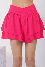 VERY J V - Shaped High Waist Layered Active Shorts - Luxe Shopping