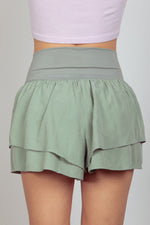 VERY J V - Shaped High Waist Layered Active Shorts - Luxe Shopping