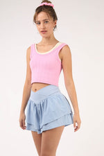 VERY J V - Shaped High Waist Layered Active Shorts - Luxe Shopping