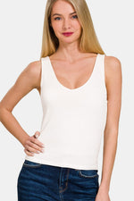 Zenana Double Layer V Neck Tank - Luxe Shopping