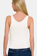 Zenana Double Layer V Neck Tank - Luxe Shopping