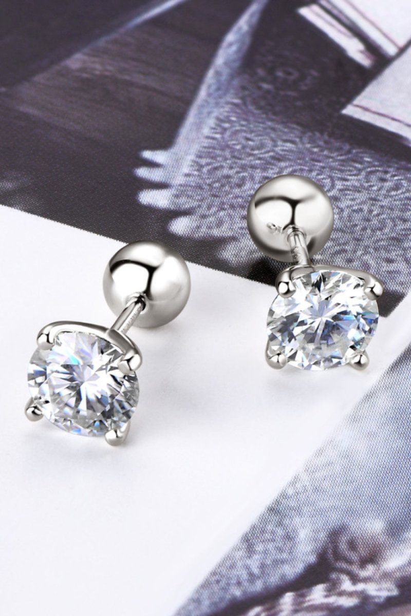 1 Carat Moissanite Stud Earrings - 3 Colors - Luxe Shopping