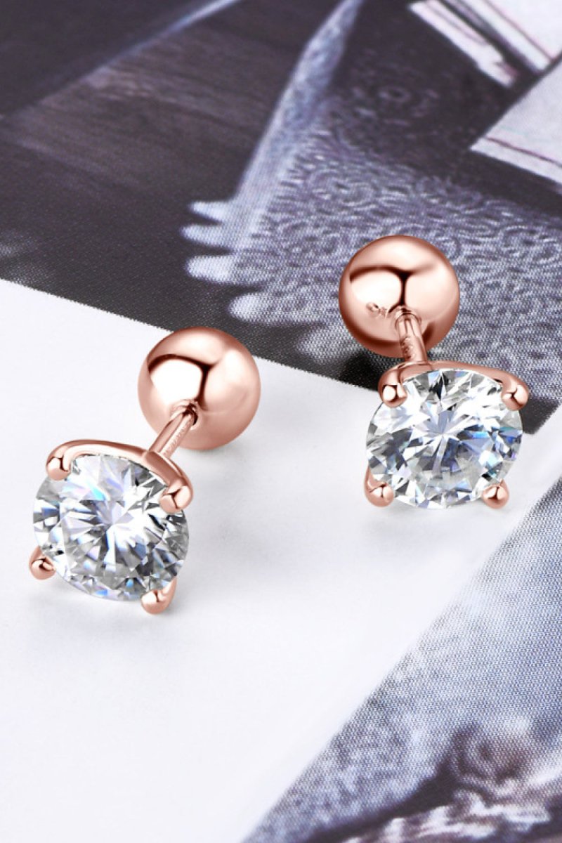 1 Carat Moissanite Stud Earrings - 3 Colors - Luxe Shopping