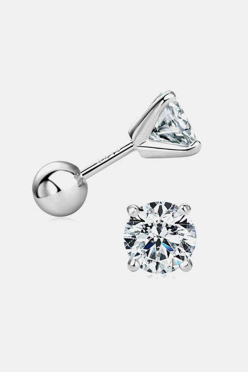 1 Carat Moissanite Stud Earrings - 3 Colors