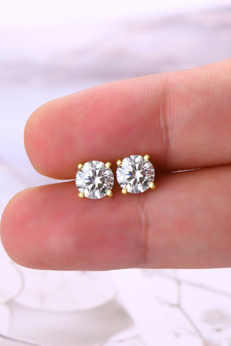 1 Carat Moissanite Stud Earrings - 3 Colors - Luxe Shopping