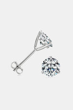 2 Carat Moissanite 925 Sterling Silver Stud Earrings - Luxe Shopping