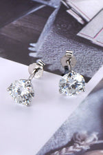 2 Carat Moissanite 925 Sterling Silver Stud Earrings - Luxe Shopping