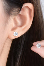 2 Carat Moissanite 925 Sterling Silver Stud Earrings - Luxe Shopping