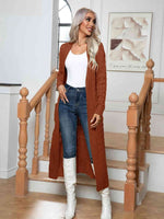 Cable-Knit Open Front Cardigan with Pockets - 3 Colors - Luxe Shopping