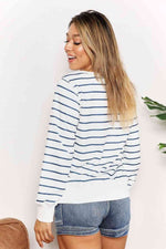 Double Take Striped Long Sleeve Round Neck Top - Luxe Shopping