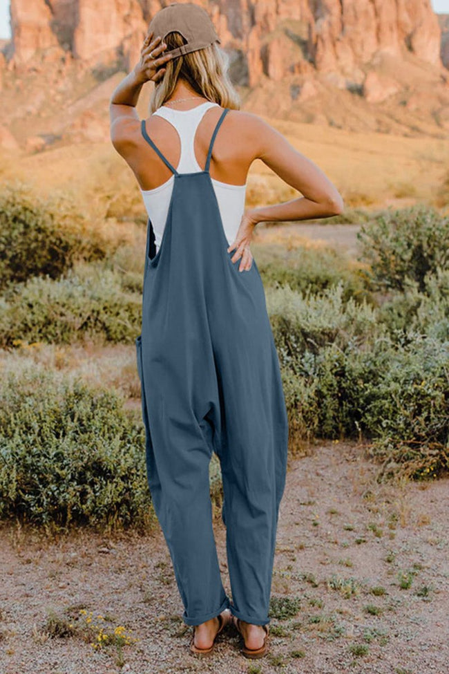 Double Take V-Neck Sleeveless Jumpsuit with Pocket - Luxe Shopping