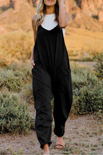 Double Take V-Neck Sleeveless Jumpsuit with Pocket - 7 Colors