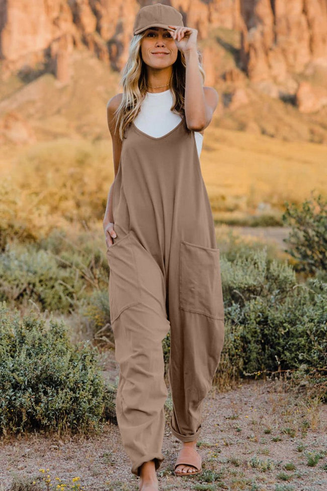 Double Take V-Neck Sleeveless Jumpsuit with Pocket - Luxe Shopping