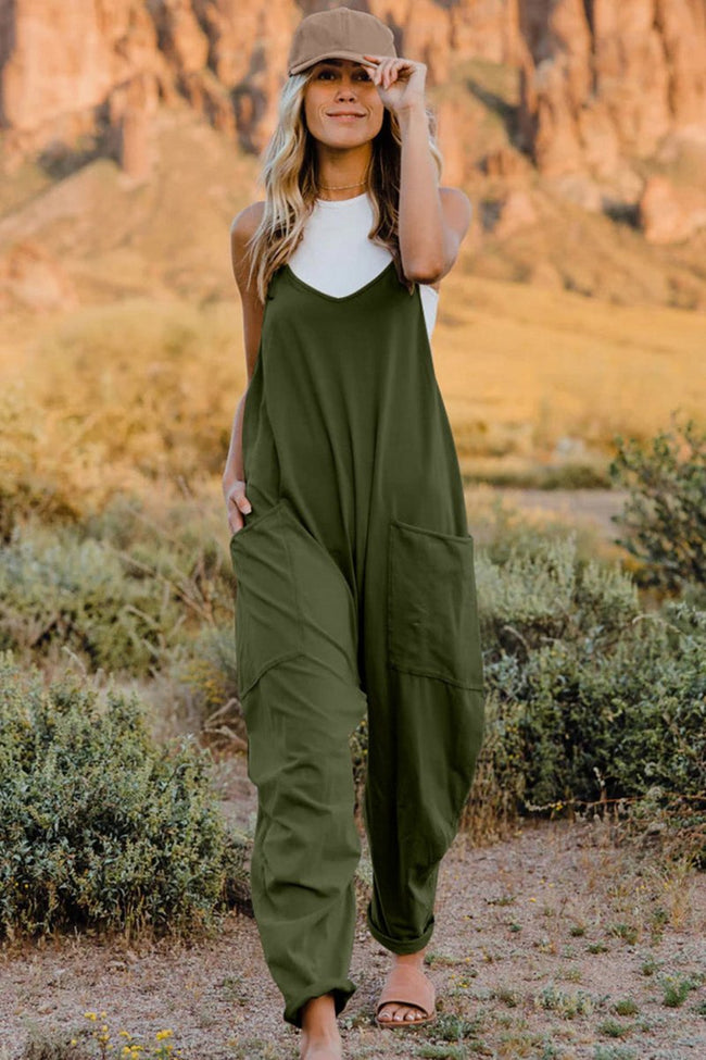 Double Take V-Neck Sleeveless Jumpsuit with Pocket - Luxe Shopping