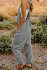 Double Take V-Neck Sleeveless Jumpsuit with Pocket - Luxe Shopping