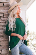 Green Smocked Wrist Shift Top - Luxe Shopping