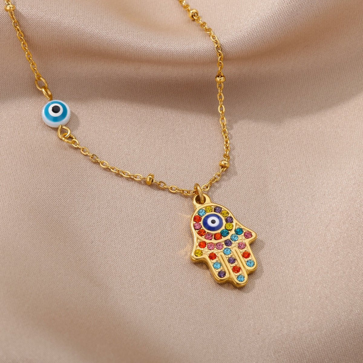 Hamsa Hand Necklace & Pendant - 2 Colors - Luxe Shopping