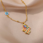 Hamsa Hand Necklace & Pendant - 2 Colors - Luxe Shopping