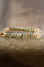 Handmade Tree Shape Beaded Copper Bracelet - Luxe Shopping