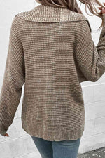 Heathered Horizontal-Ribbing Pullover Sweater - Luxe Shopping