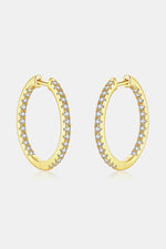 Inlaid Zircon 18K Gold-Plated or Silver Huggie Earrings