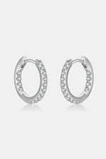 Inlaid Zircon 925 Sterling Silver or 18K Gold-Plated Huggie Earrings - Luxe Shopping