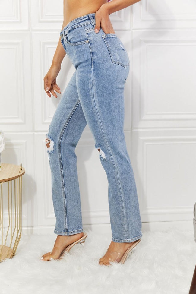 Kancan Abby High Rise Slim Straight Jeans - Luxe Shopping