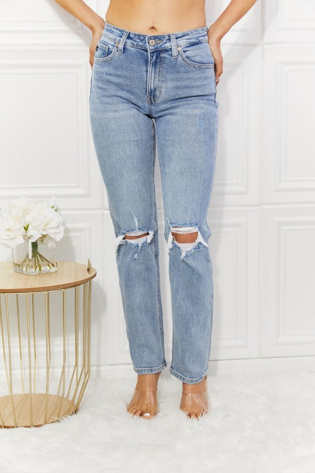 Kancan Abby High Rise Slim Straight Jeans - Luxe Shopping