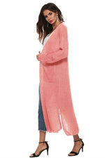 Long Sleeve Open Front Buttoned Cardigan - 9 Colors - Luxe Shopping