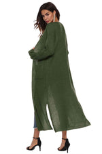 Long Sleeve Open Front Buttoned Cardigan - 9 Colors - Luxe Shopping