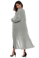 Long Sleeve Open Front Buttoned Cardigan - 9 Colors - Luxe Shopping