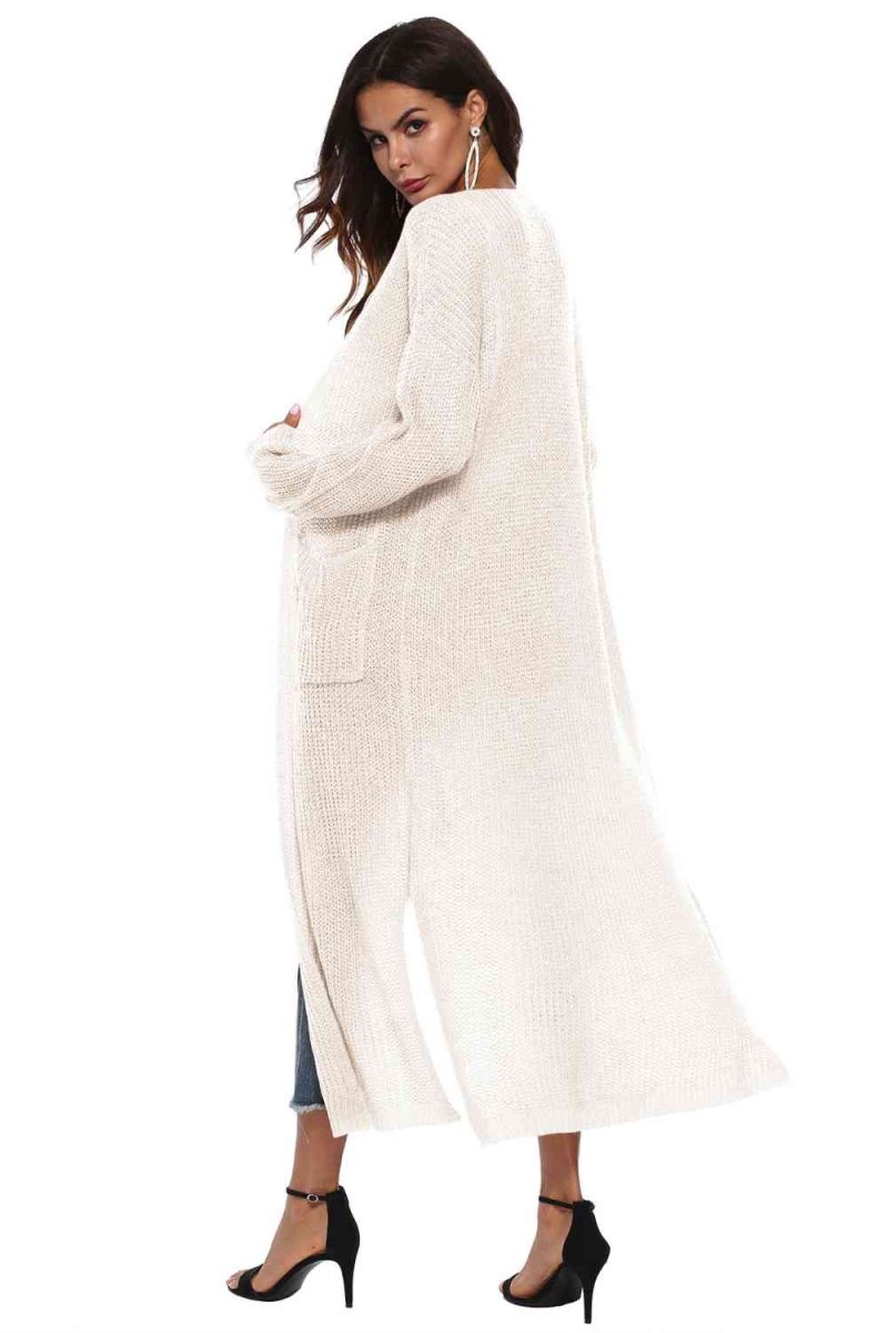 Long Sleeve Open Front Buttoned Cardigan - 9 Colors - Luxe Shopping