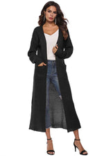 Long Sleeve Open Front Buttoned Cardigan - 9 Colors - Luxe Shopping