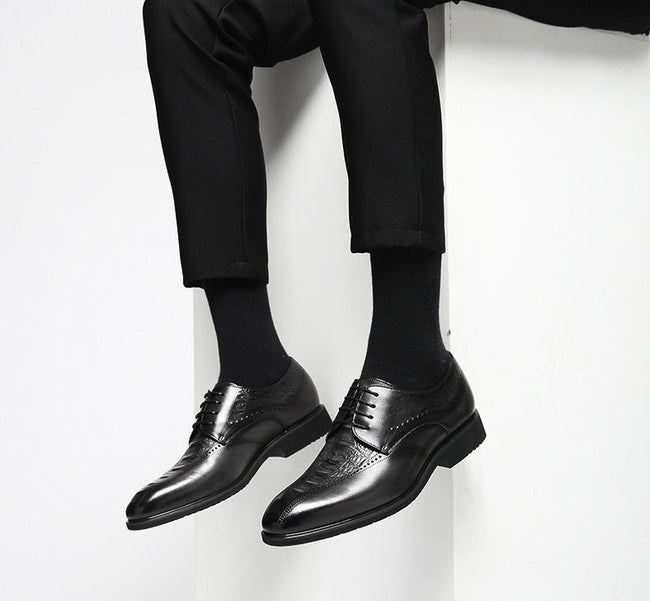 Men's Autumn New Style Carved Hollow Business Dress Shoes - Luxe Shopping