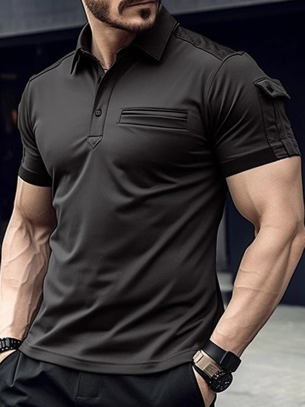 Men's Polo Shirt Pocket Muscle Sports - 5 Colors - Luxe Shopping