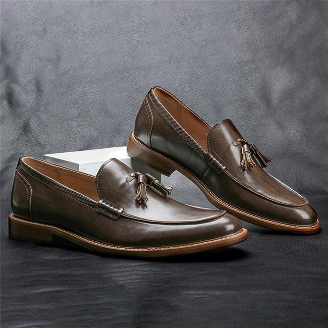 Men's Shoes Leather Loafers Business Dress Formal Shoes - Luxe Shopping