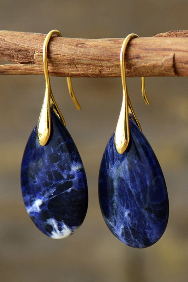 Natural Stone Teardrop Earrings - Luxe Shopping