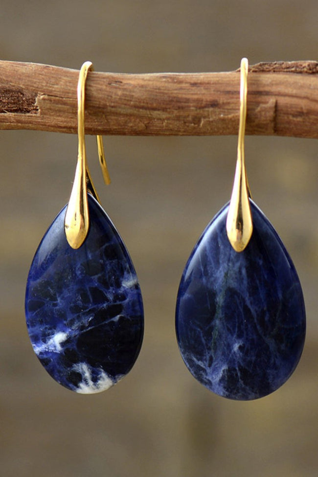 Natural Stone Teardrop Earrings - Luxe Shopping